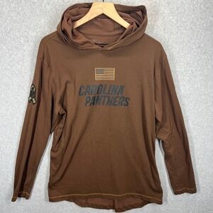 Nike Carolina Panthers NFL Salute to Service Hoodie Mens M‎ Brown Dri-Fit EUC